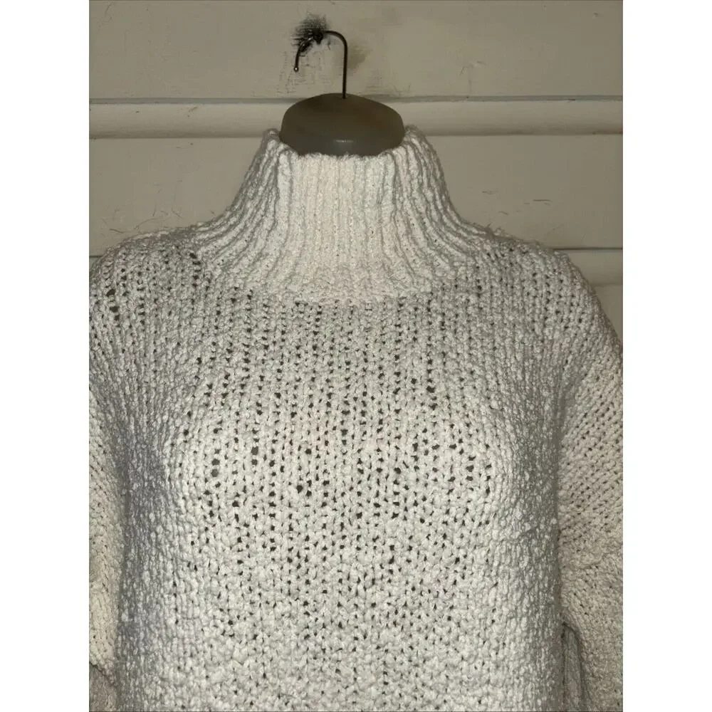 By Anthropologie Chunky Knit Mock Neck Long Sleeve Pullover Sweater Size M - Picture 2 of 7